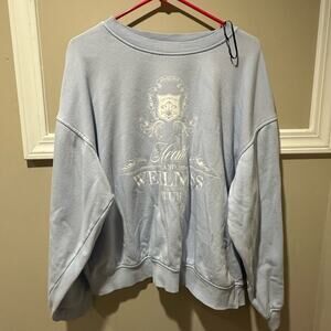 Divided‎ Blue Crewneck Sweater with Graphic Design